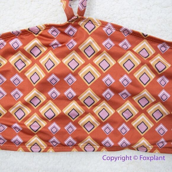 NEW Beth Richards Gina bikini top in Triangle geo print , saffron, size‎ XL - Picture 5 of 13
